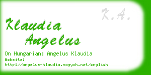 klaudia angelus business card